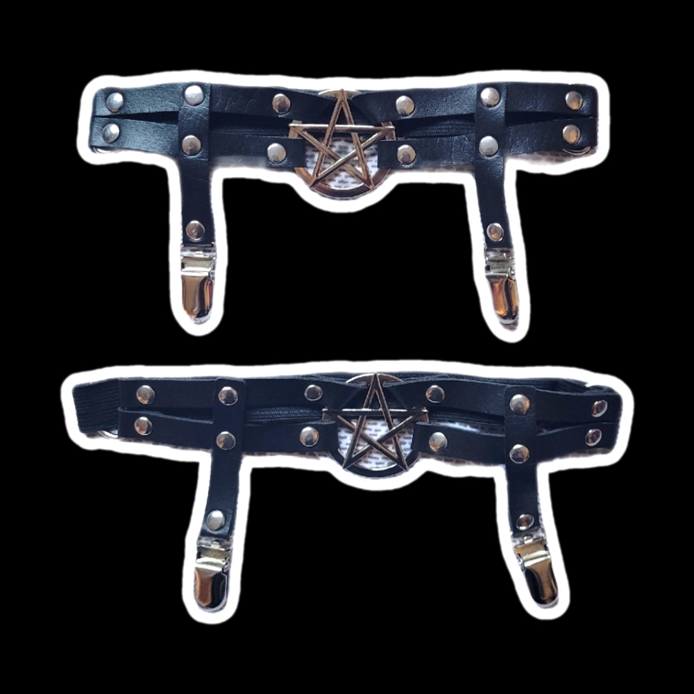 gothic pentagram clipon garters
